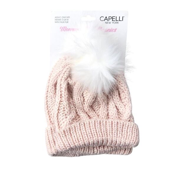 Capelli New York Pink Knit Mommy and Me Beanies Gift Set OS / 12-24 Month - Picture 1 of 2